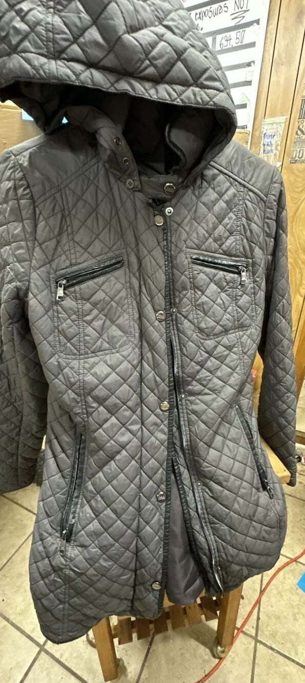 Steve Madden Women's Quilted Hooded Jacket with Faux Leather Trim